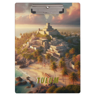 Tulum Mexico Landscape Vintage Travel Clipboard