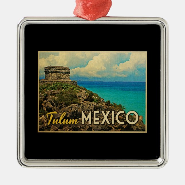Tulum Mexico Metal Ornament (Front)