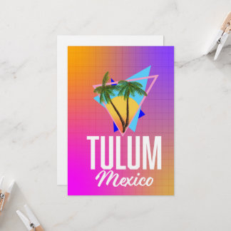 Tulum Mexico Retro travel poster. Invitation