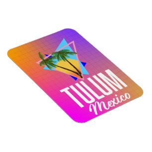 Tulum Mexico Retro travel poster. Magnet