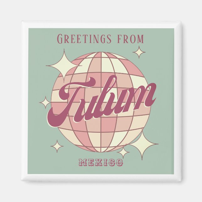 Tulum Mexico Retro Vintage souvenir holiday Magnet (Front)