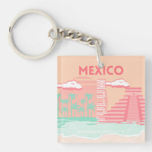 Tulum, Mexico, Travel Art Keychain