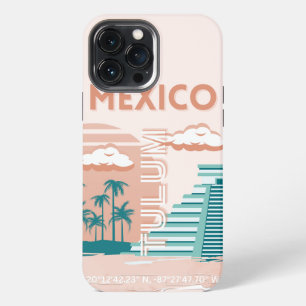 Tulum, Mexico, Travel Art, Retro iPhone 13 Pro Max Case