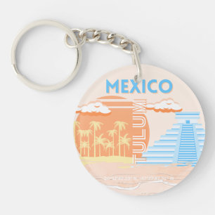 Tulum, Mexico, Travel Art, Summer Beach Keychain