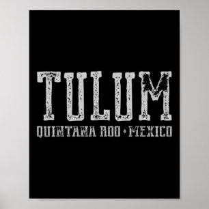 Tulum Mexico - Travel Mayan Ruins Beaches Vintage Poster