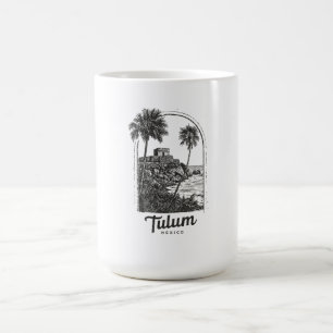 Tulum Mexico Vintage Travel Destination Mayan Ruin Coffee Mug