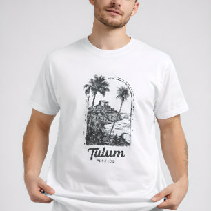 Tulum Mexico Vintage Travel Destination Mayan Ruin T-Shirt