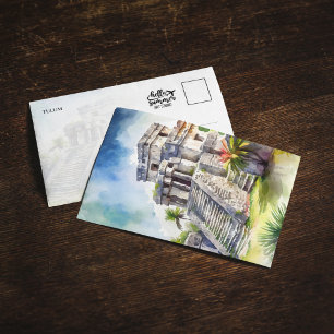 Tulum Mexico Watercolor Invitation