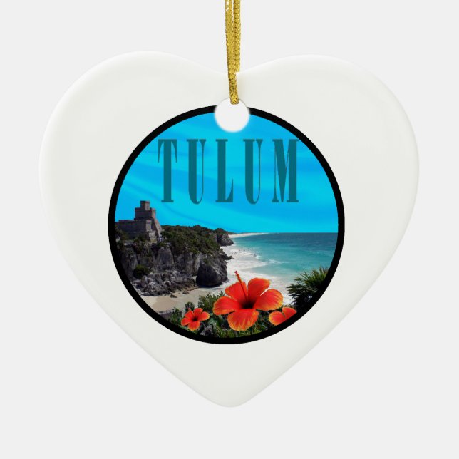 Tulum past present ceramic ornament (Front)
