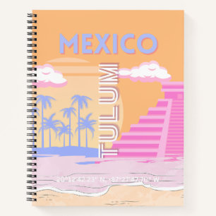 Tulum, Travel Art, Preppy Notebook