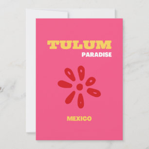 Tulum, Travel Art, Preppy, Pink  Thank You Card