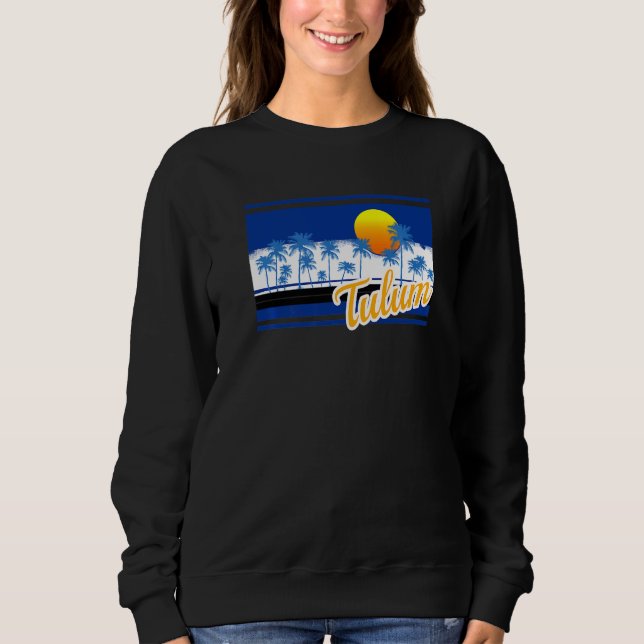 Tulum Vintage Surf Style Retro Beach Sweatshirt (Front)