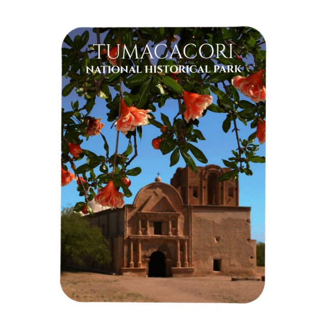 Tumacacori Mission Church, Pomegranate Blossoms Magnet (Vertical)