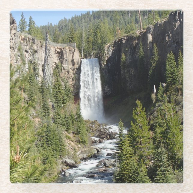 Tumalo Falls, Bend, Oregon Glass Coaster (Front)