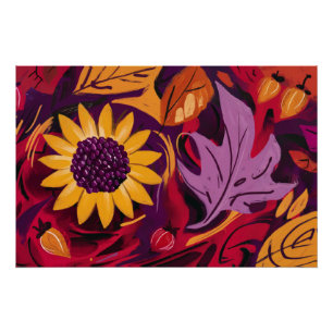 Tumbleflower, Autumn Sunflowers in Motion Poster