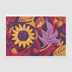 Tumbleflower, Rustic Painted Autumn Sunflowers Tissue Paper