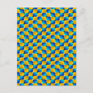 Tumbler #3 Optical Illusion Warping Blue/Yellow Postcard