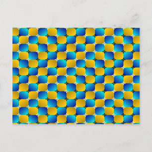 Tumbler #3 Optical Illusion Warping Blue/Yellow Postcard