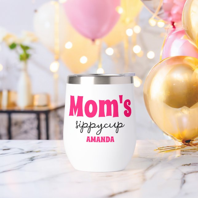 Tumbler à vin de la coupe Sippy de maman personnal (Enterrement de vie de garçon)