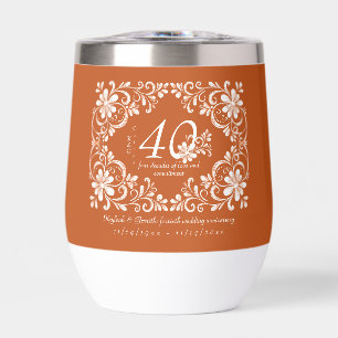 Tumbler à vin Romantique Orange Brûlé 40e Annivers