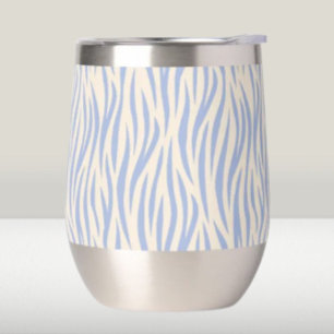 Tumbler à vin sans pied rayé bleu et beige zèbre