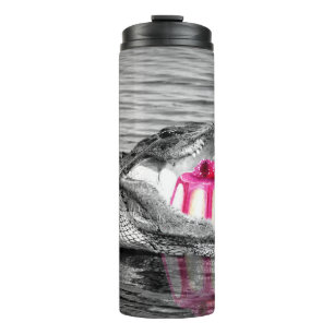 Tumbler Black & White Alligator & Cheesecake