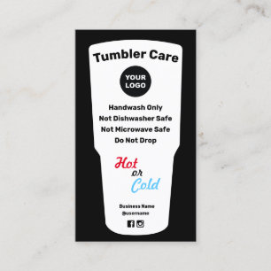 Tumbler Care Instructions Add Logo  Business Card