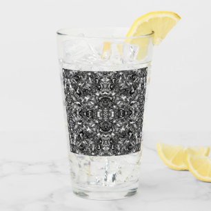 TUMBLER EN VERRE BAROQUE NOIR ET BLANC