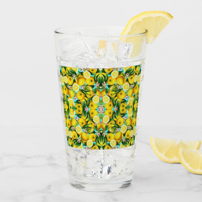 TUMBLER EN VERRE DE LÉMONS TROPICALES (Dos glace)