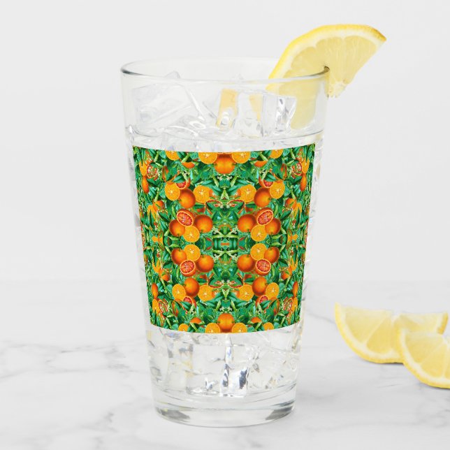 TUMBLER EN VERRE TROPICAL ORANGES (Dos glace)