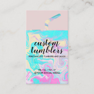 Tumbler travel mug shop elegant marble business card