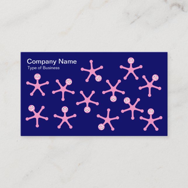 Tumblers - Pink on Deep Navy Business Card (Front)