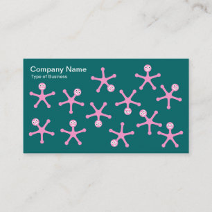 Tumblers - Pink on Moss Green Business Card