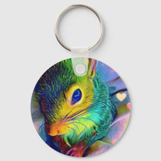 Tumbleweed surrounded by hearts keychain