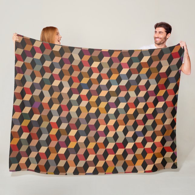 Tumbling Blocks Fleece Blanket (In Situ)