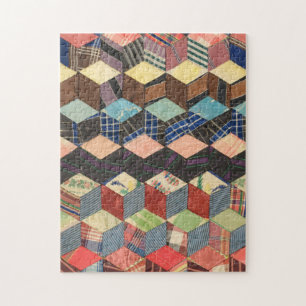 Tumbling blocks quilt jigsaw puzzle
