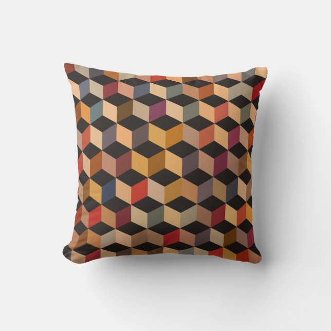 Tumbling Blocks Throw Pillow (Front)