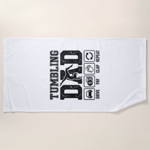 Tumbling Dad Drive Pay Clap Repeat Shirt Design_1 Beach Towel