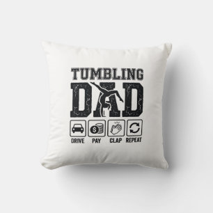 Tumbling Dad Drive Pay Clap Repeat Shirt Design_1 Throw Pillow