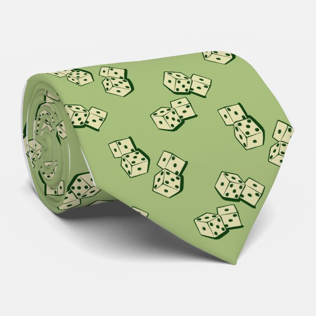 Tumbling Dice Gambling Sage Single-sided Tie (Rolled)