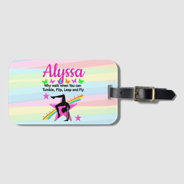 TUMBLING GYMNASTICS QUEEN LUGGAGE TAG (Front Horizontal)