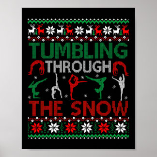 Tumbling Gymnastics Ugly Christmas Sweater Party  Poster