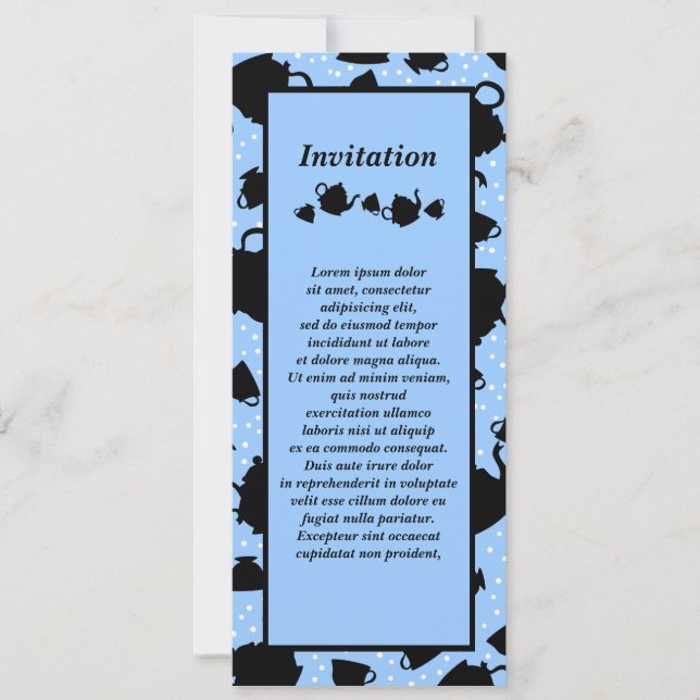 Tumbling Tea Party Invitation (Front)