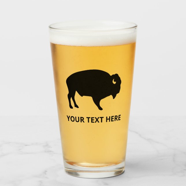 Tumblr en verre de bière de bison américain (Devant (rempli))