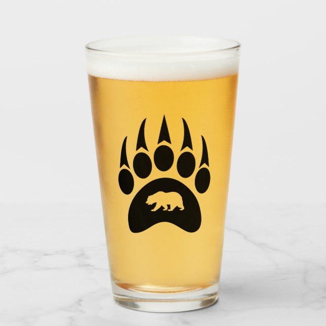 Tumblr en verre de la bière à l'ours personnalisé (Devant (rempli))