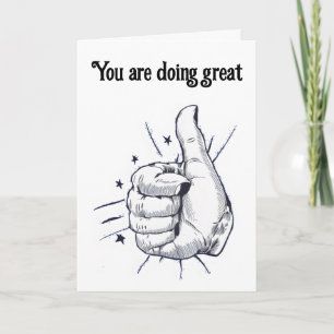 Tumbs up pen drawing card