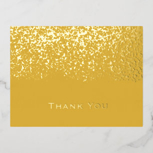 Tumeric and Gold Foil Yellow Wedding Thank You Foil Holiday Postcard