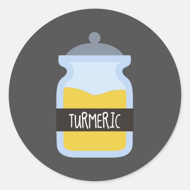 Tumeric yellow spice classic round sticker (Front)