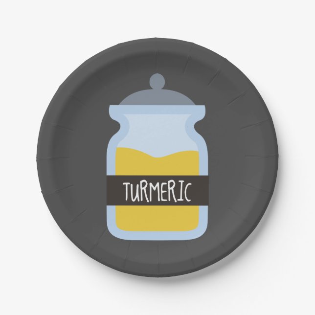 Tumeric yellow spice paper plate (Front)
