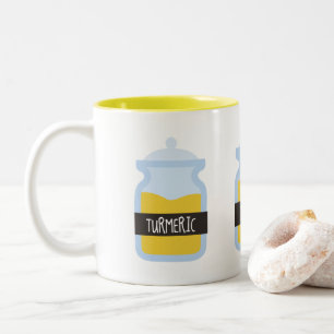 Tumeric yellow spice Two-Tone coffee mug